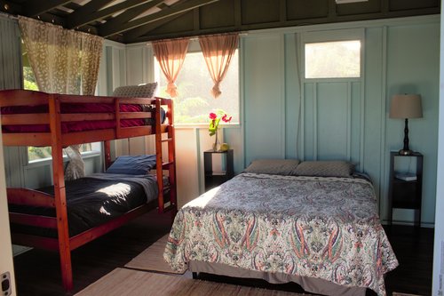 bedroom in retreat cabin photo